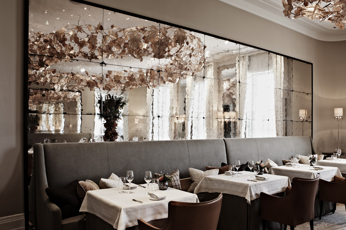 Antique Mirror Glass Dominic Schuster Coworth Park Restaurant 3