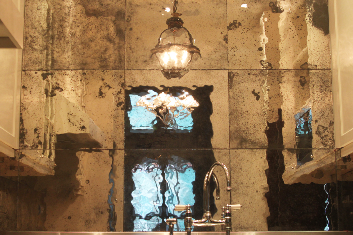 Antique Mirror Glass Dominic Schuster Georgian Fossil Kitchen Splashback Landscape 0